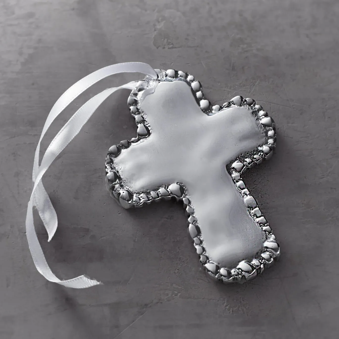 BABY Organic Pearl Cross Ornament