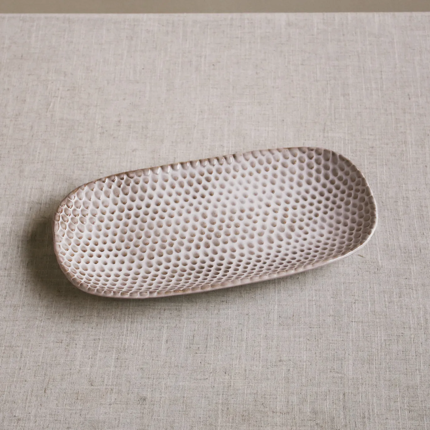 CERAMIC Aurora Rectangular Platter (Dusty White)