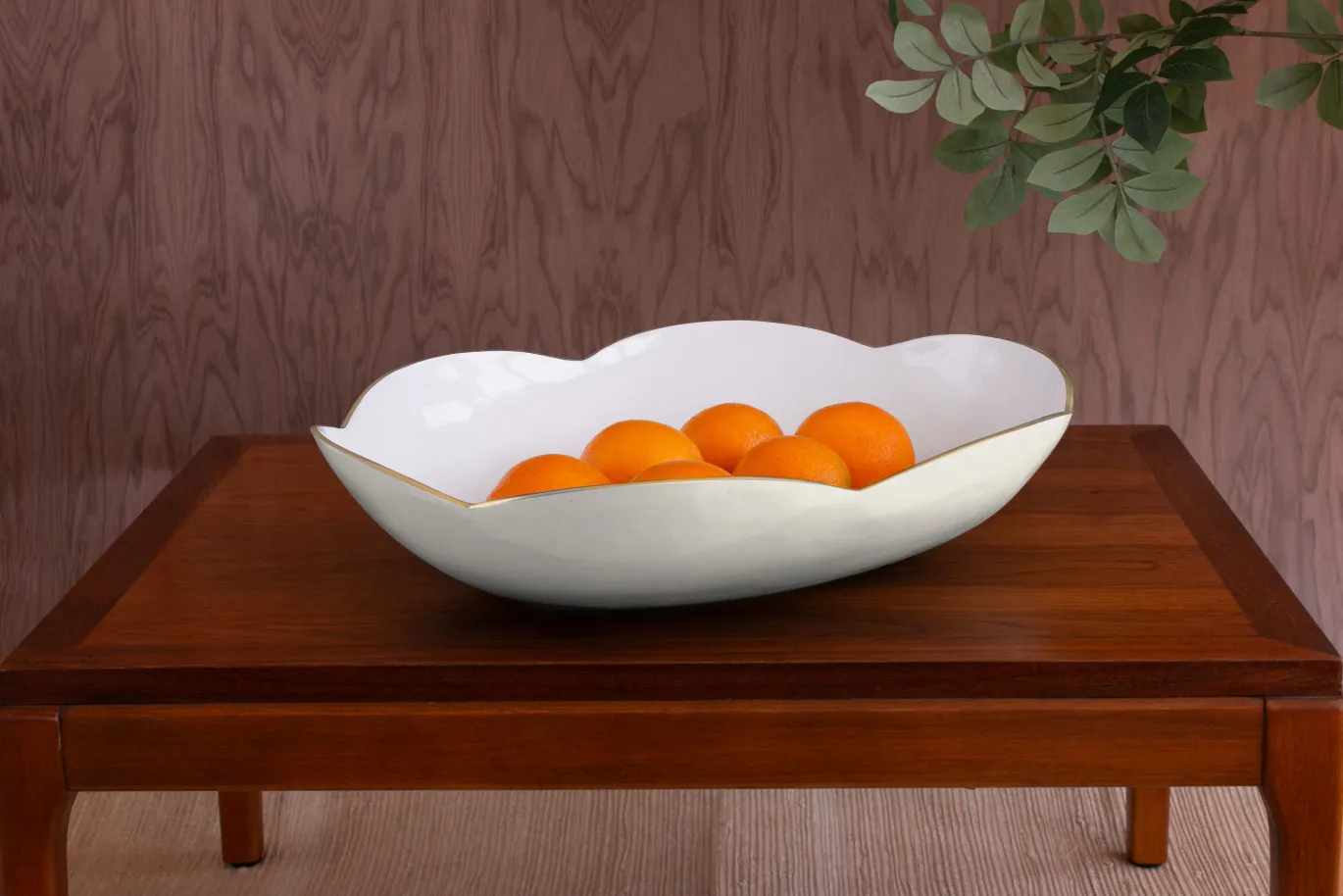 ENCANTO Amelia Extra Large Oval Bowl Cream and White