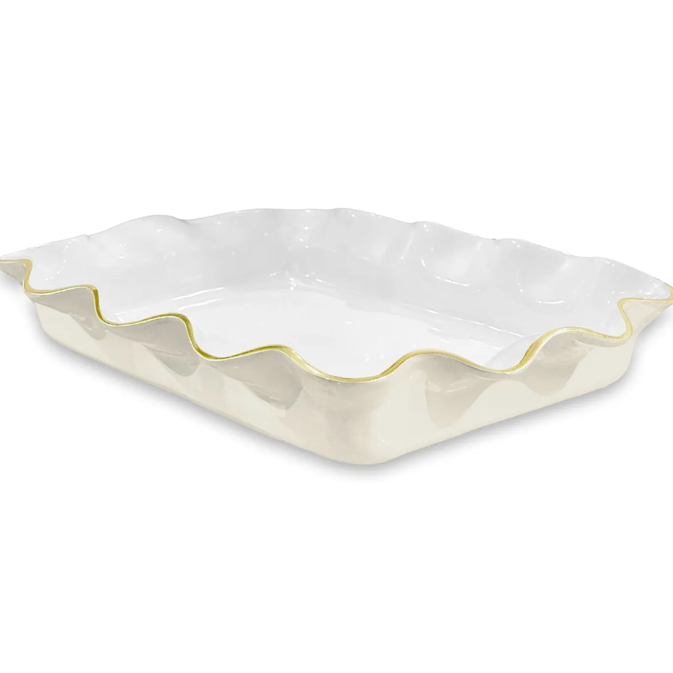 ENCANTO Carola Rectangle Casserole Holder (Cream and White)