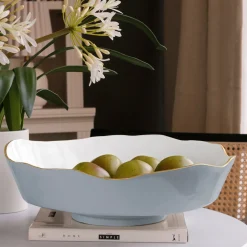 ENCANTO Dakota Large Bowl (Slate and White)