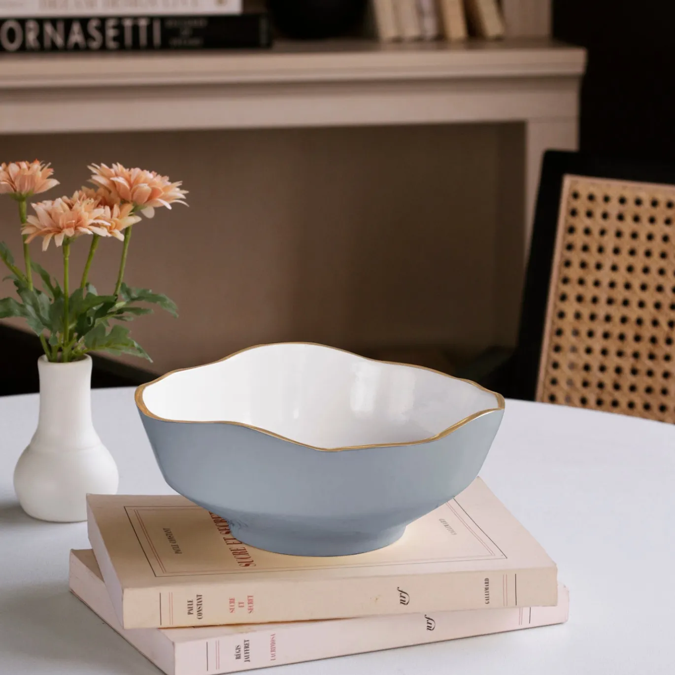 ENCANTO Dakota Small Bowl (Slate and White)