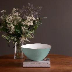 ENCANTO Demeter Large Bowl (Turquoise and White)