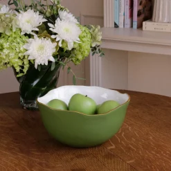 ENCANTO Osaka Large Bowl Leaf Green and White
