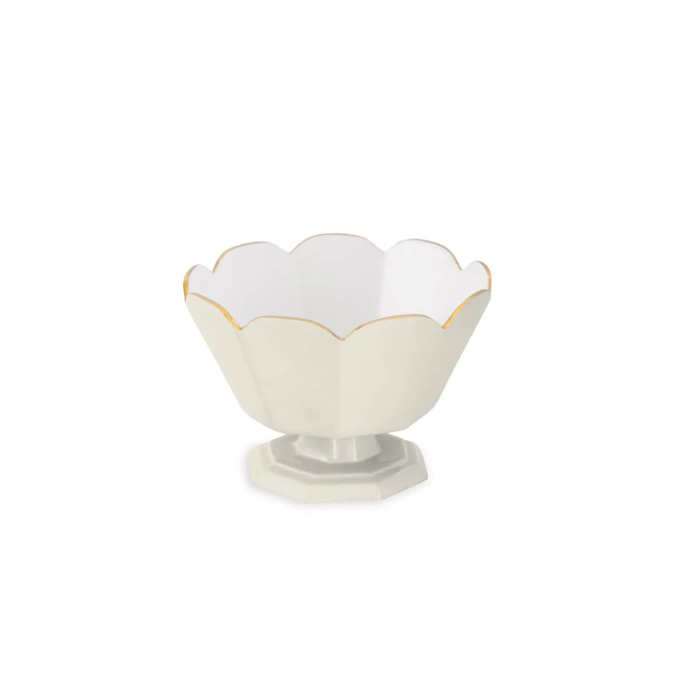 ENCANTO Vintage Faceted Pedestal Cream and White