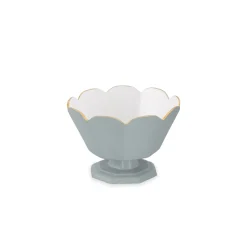 ENCANTO Vintage Faceted Pedestal Slate and White