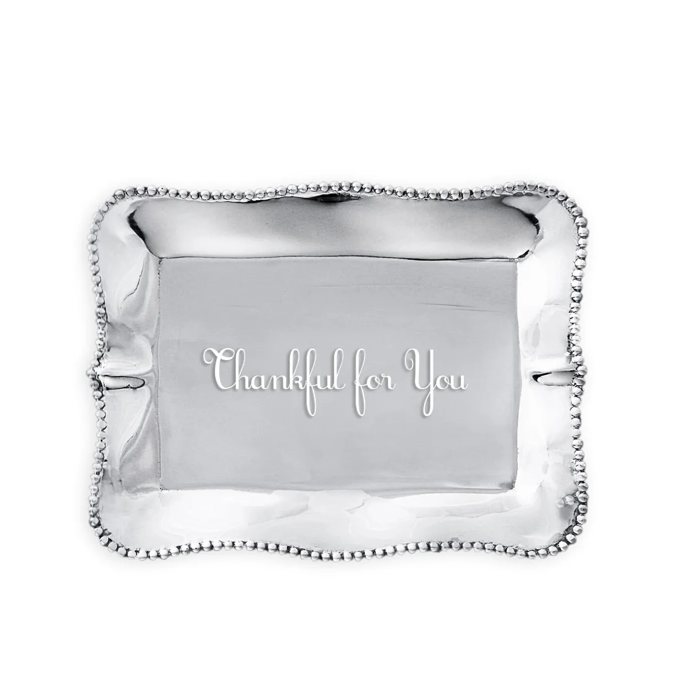 GIFTABLES Pearl Denisse Rectangular Engraved Tray - Thankful for You