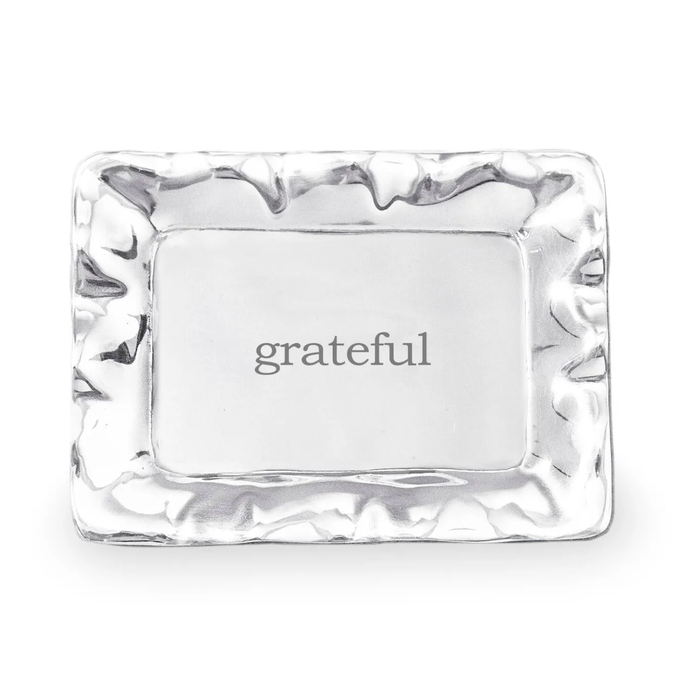 GIFTABLES Vento Rectangular Engraved Tray ("grateful")
