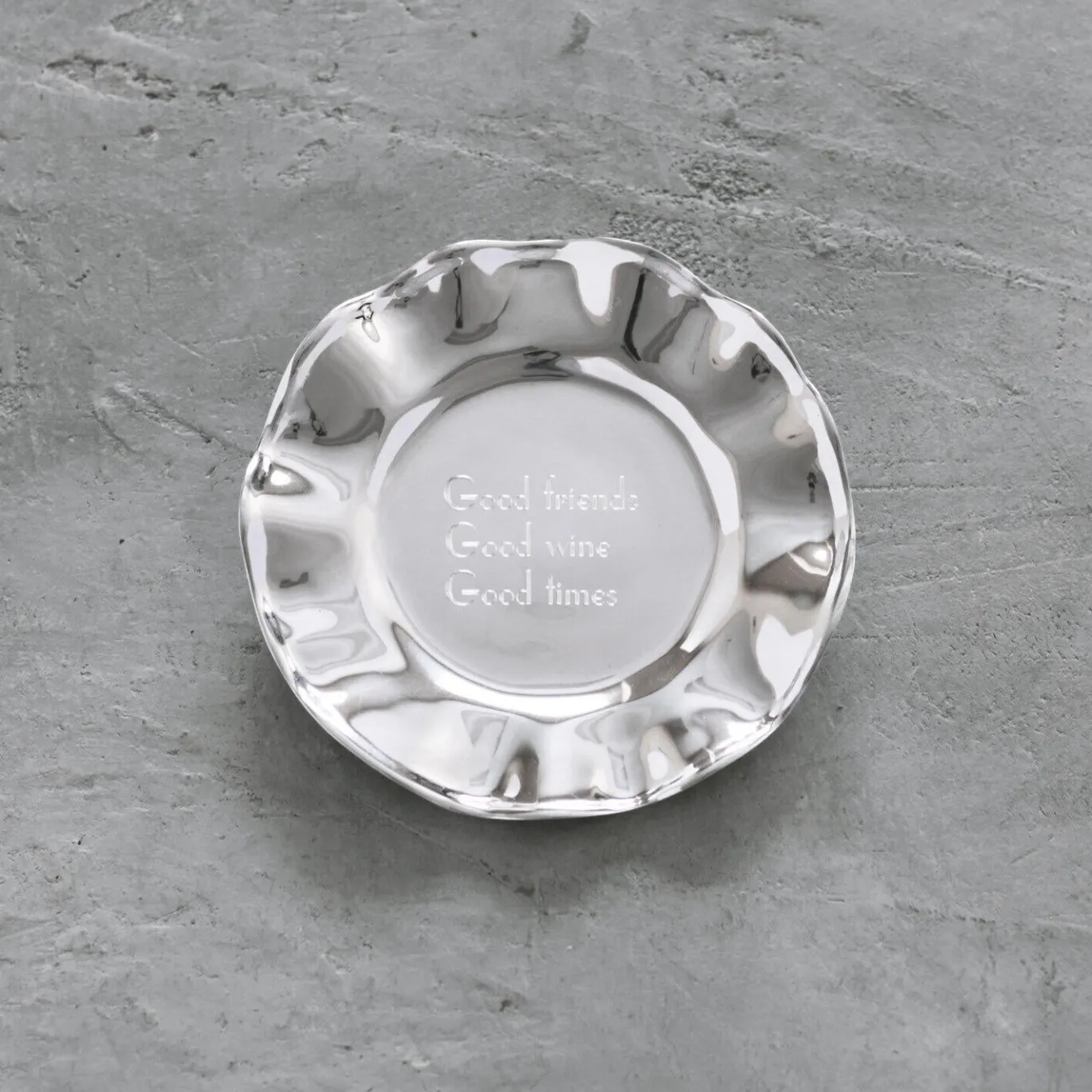 GIFTABLES Vento Wine Plate "Good friends, Good wine, Good times"