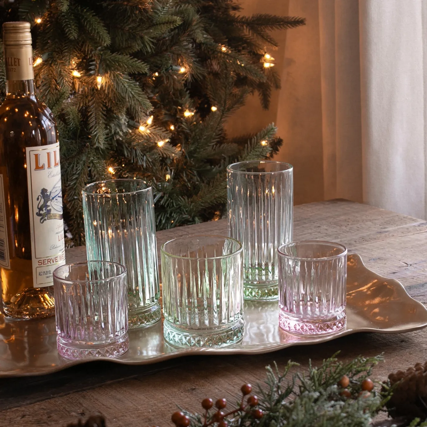 GLASS Aquarelle Double Old Fashioned Set of 4 (Multi)
