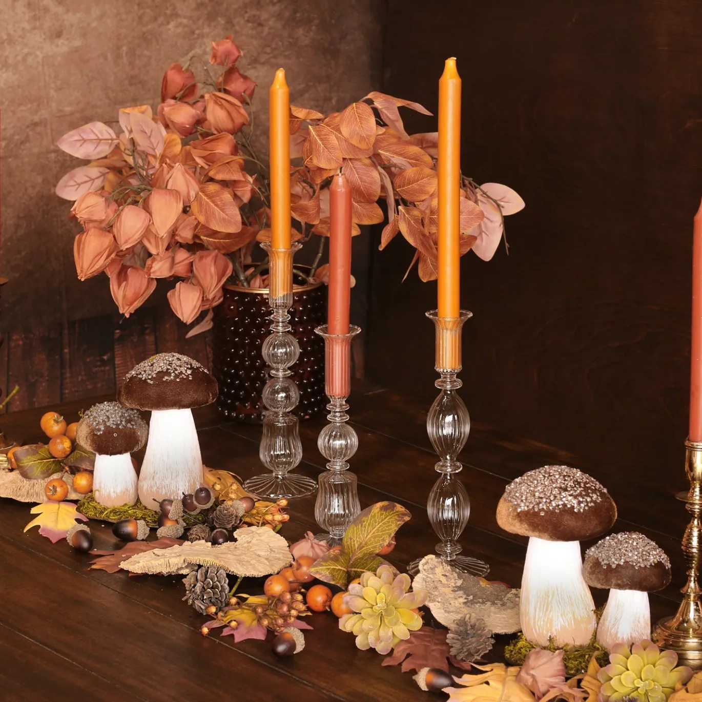 GLASS Cambridge Beryl 10" Candlestick Holder Set of 2 (Clear)