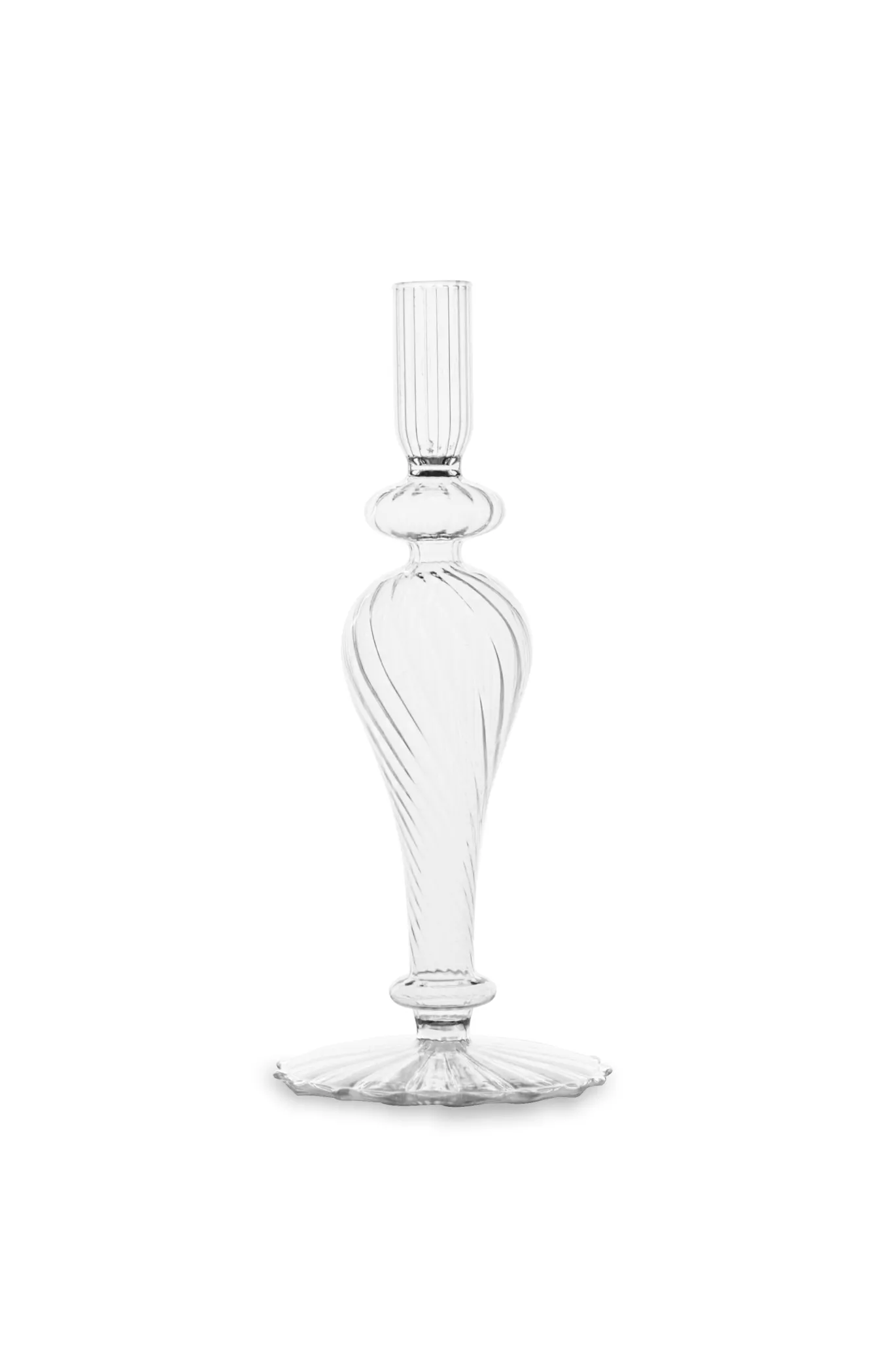 GLASS Cambridge Daphne 8.5" Candlestick Holder Set of 2 (Clear)