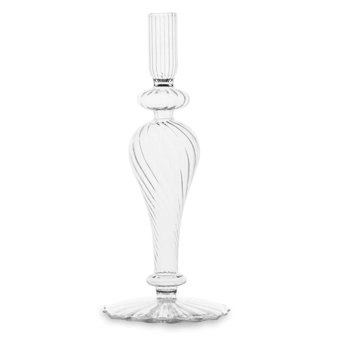 GLASS Cambridge Daphne 8.5" Candlestick Holder Set of 2 (Clear)