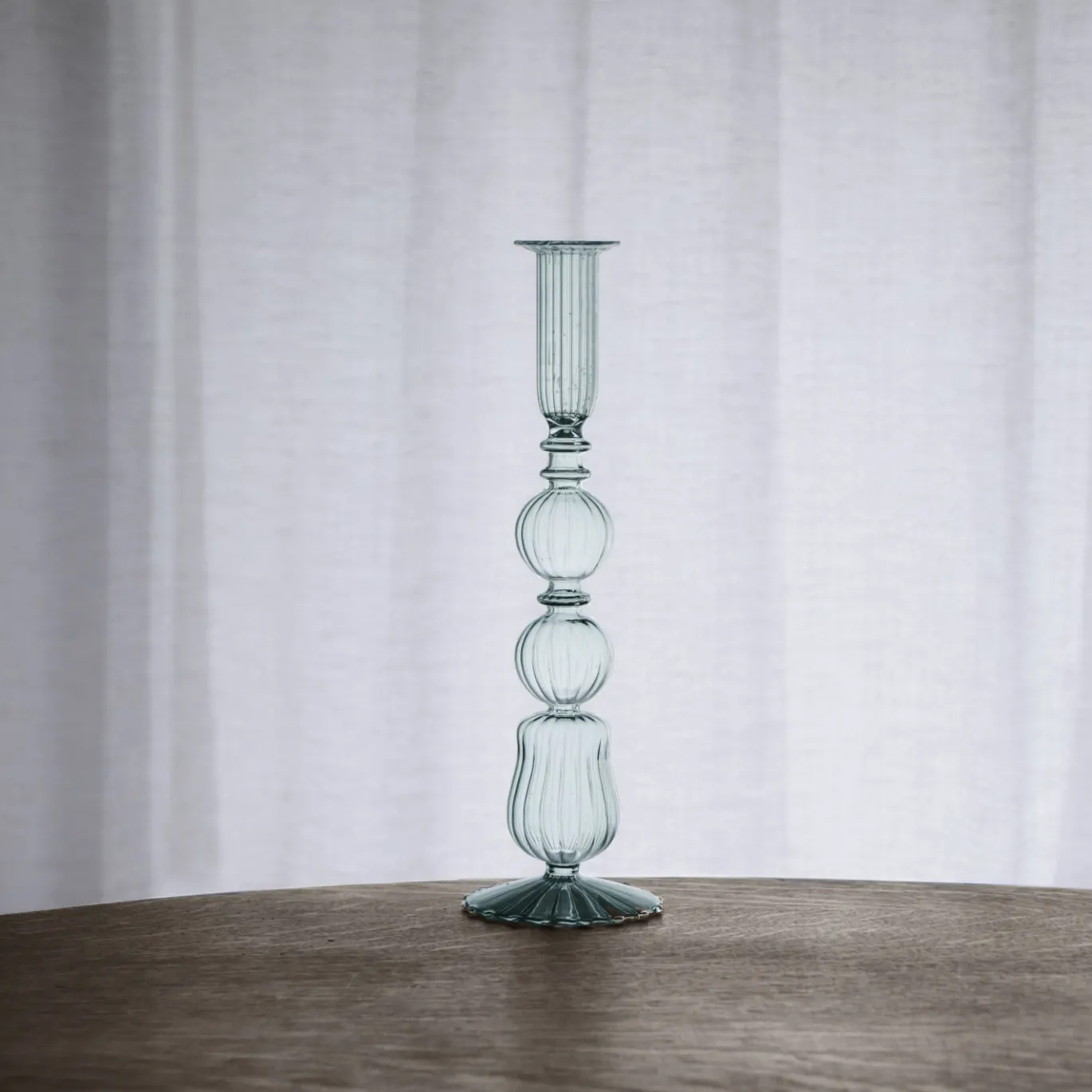GLASS Cambridge Emma 10.5" Candlestick Holder Set of 2 (Light Green)