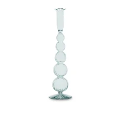 GLASS Cambridge Olivia 12" Candlestick Holder Set of 2 (Light Green)