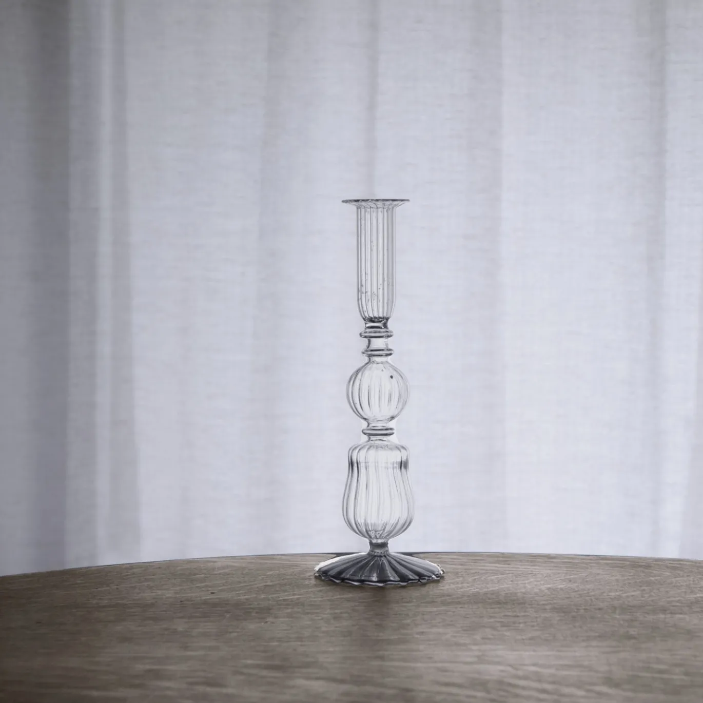 GLASS Cambridge Sophia 9" Candlestick Holder Set of 2 (Clear)