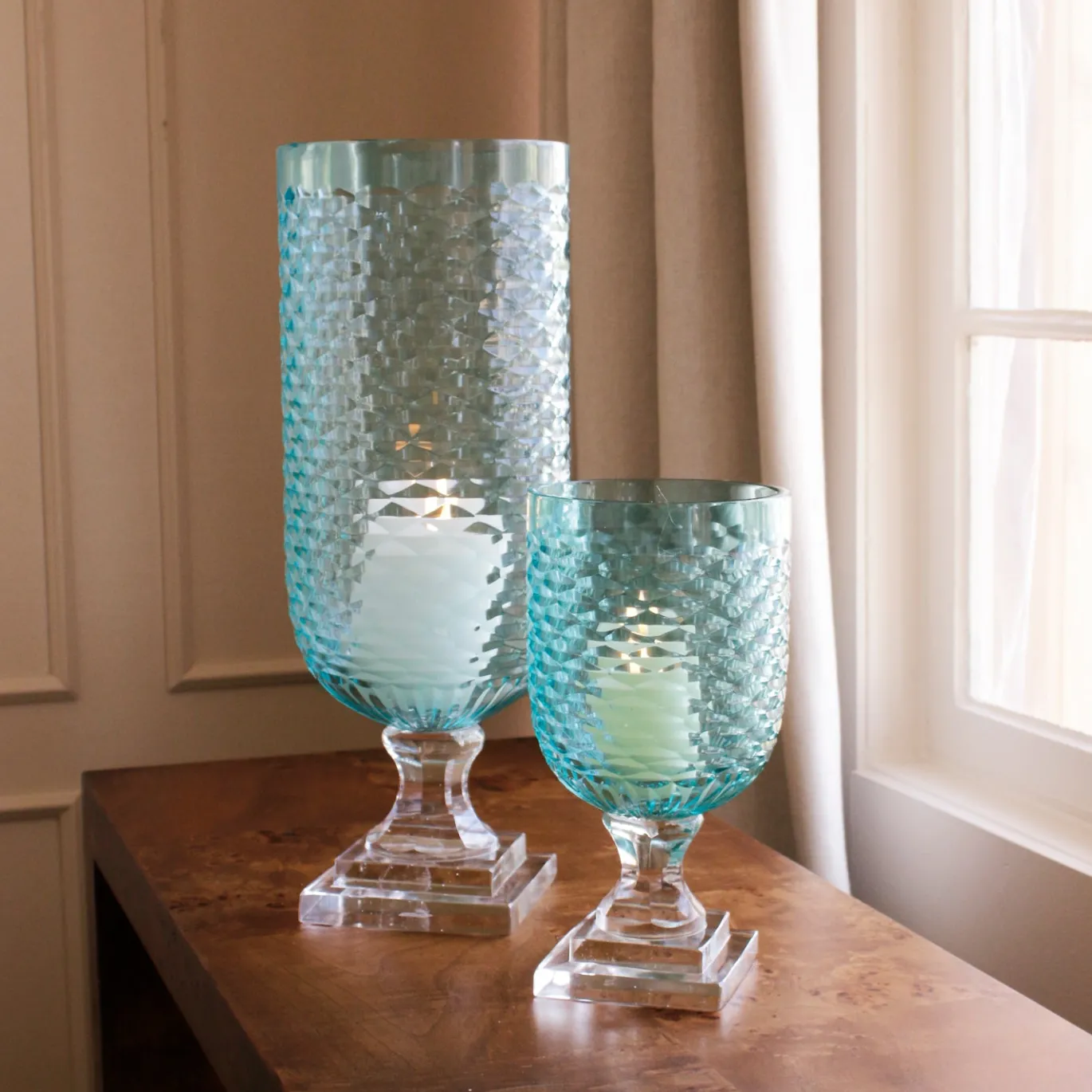 GLASS Eclat Small Hurricane Pale Blue & Clear