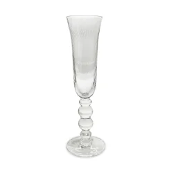 GLASS French Swirl Champagne Flute Set of 4 (Clear)