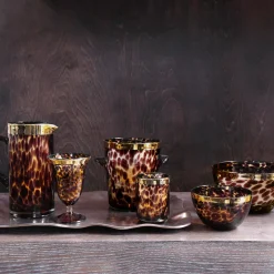 GLASS Tortoise and Gold Pitcher