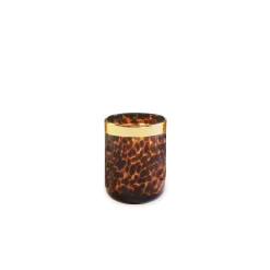 GLASS Tortoise and Gold Tumbler Set of 4