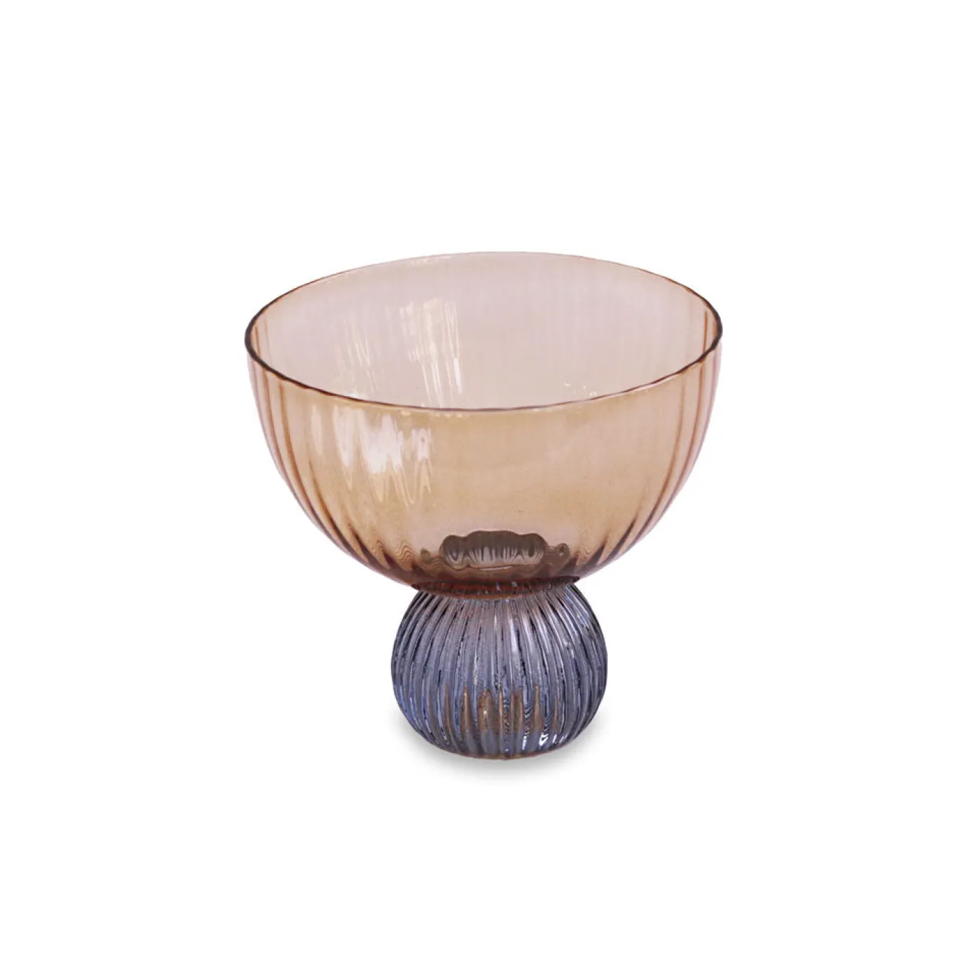 GLASS Venice Coupe Set of 4 (Amber and Blue )