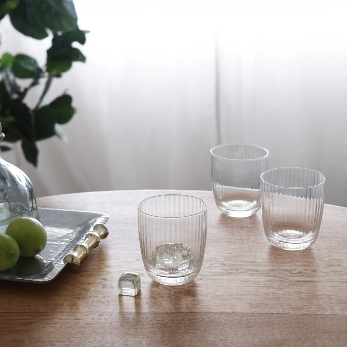 GLASS Venice Stemless Wine Glass/Double Old Fashioned Set of 4 (Clear)
