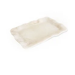 RESIN Alabaster Extra Large Rectangular Tray White Swirl
