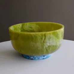 RESIN Rio Large Bowl with Base (Green and Blue)