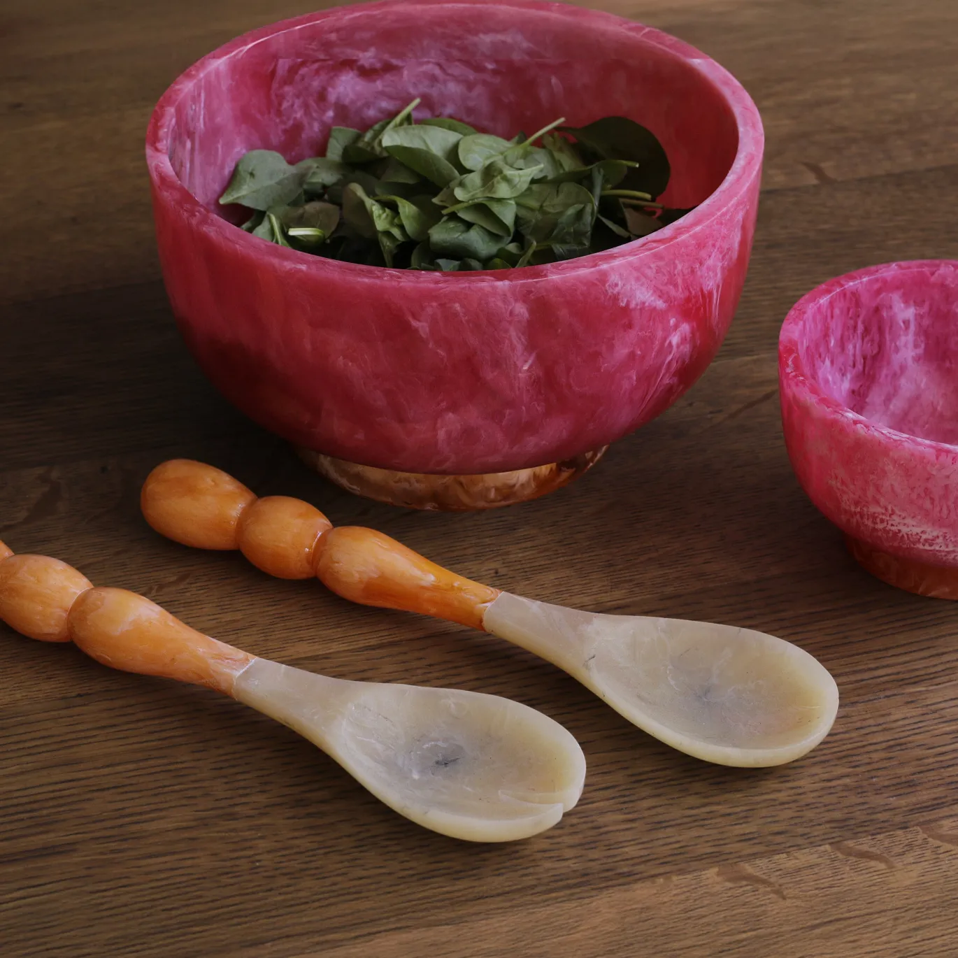 RESIN Rio Small Bowl with Base (Pink and Orange)