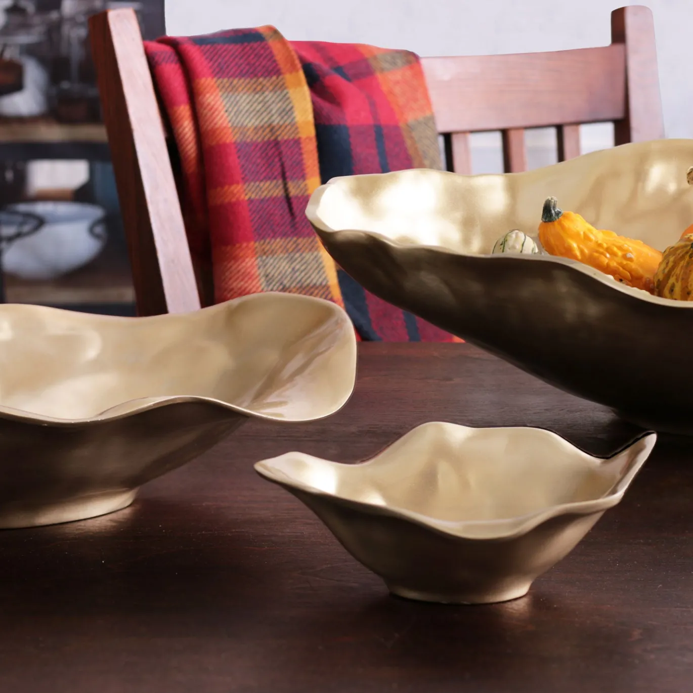 SIERRA MODERN Maia Medium Oval Bowl (Gold)