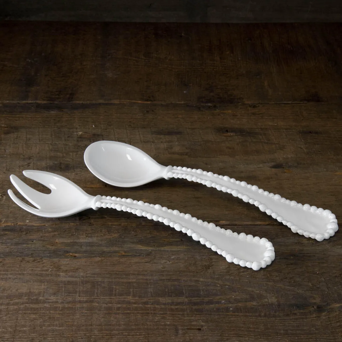 VIDA Alegria Large Salad Servers (White)