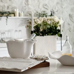 VIDA Alegria Rectangular Tray with Handles White