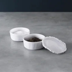 VIDA Alegria Stackable Salt-Pepper Cellar with Lid (White)