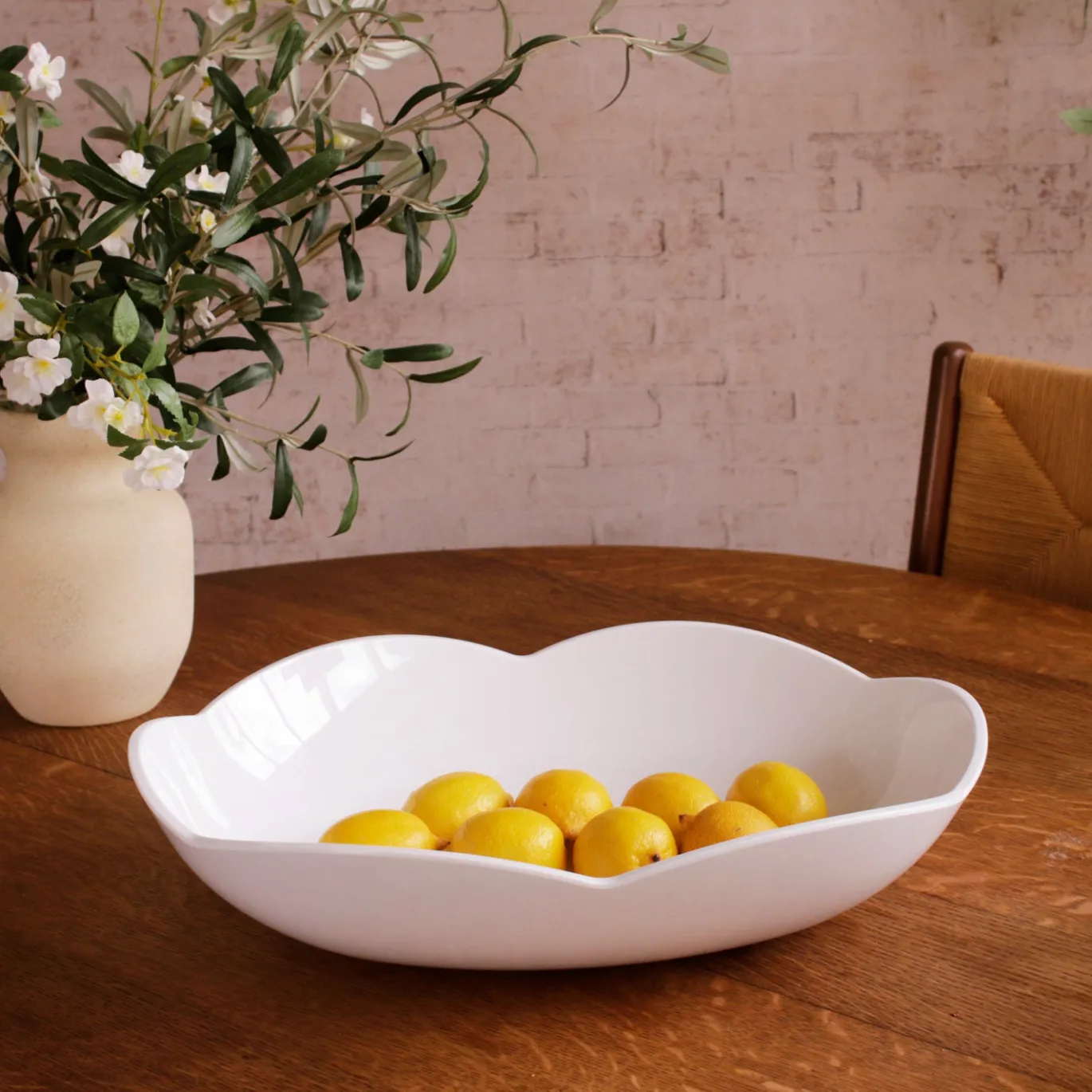 VIDA Amelia Extra Large Oval Bowl White