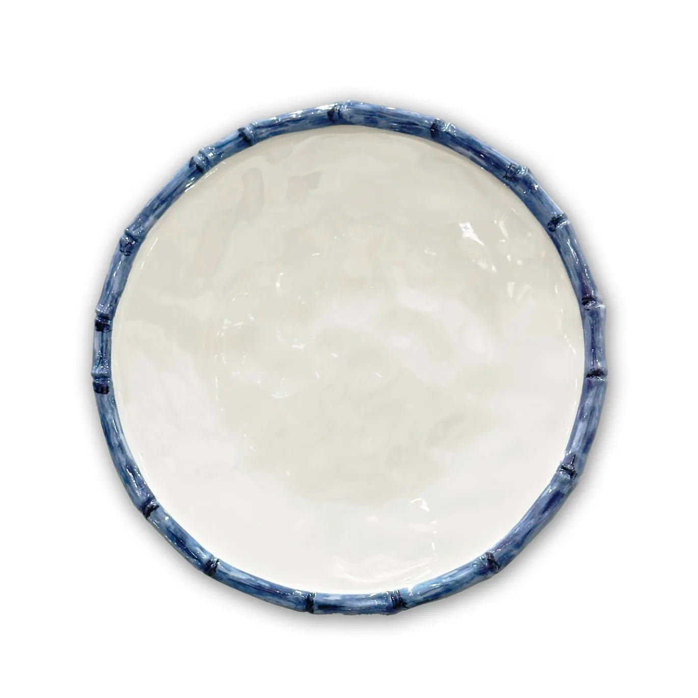 VIDA Bamboo 9" Salad Plate Set of 4 (White and Blue)