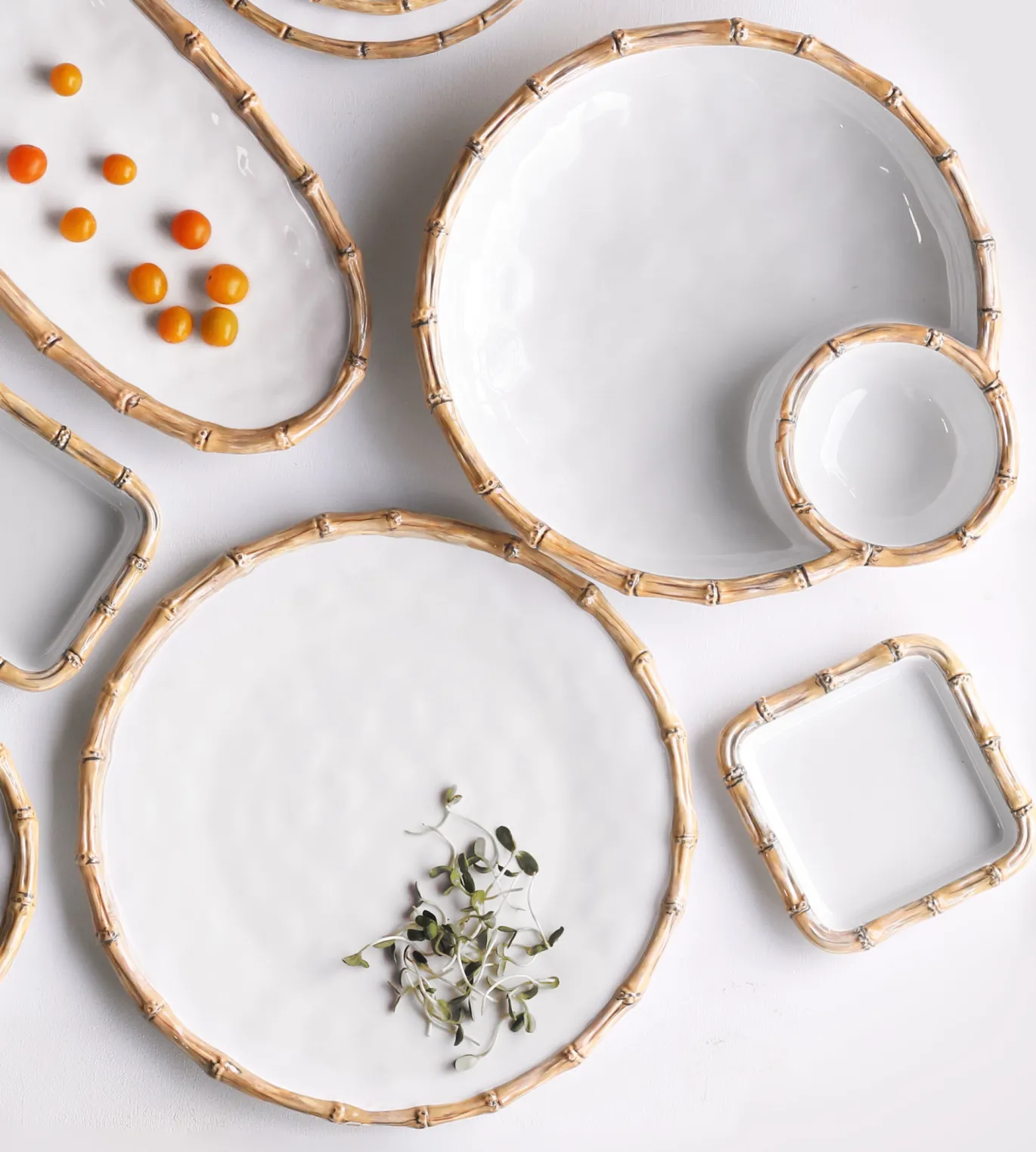 VIDA Bamboo Beverage Napkin Holder (White and Natural)