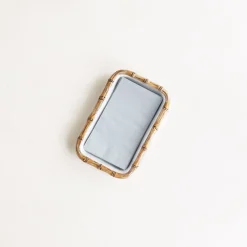 VIDA Bamboo Guest Towel Holder (White and Natural)