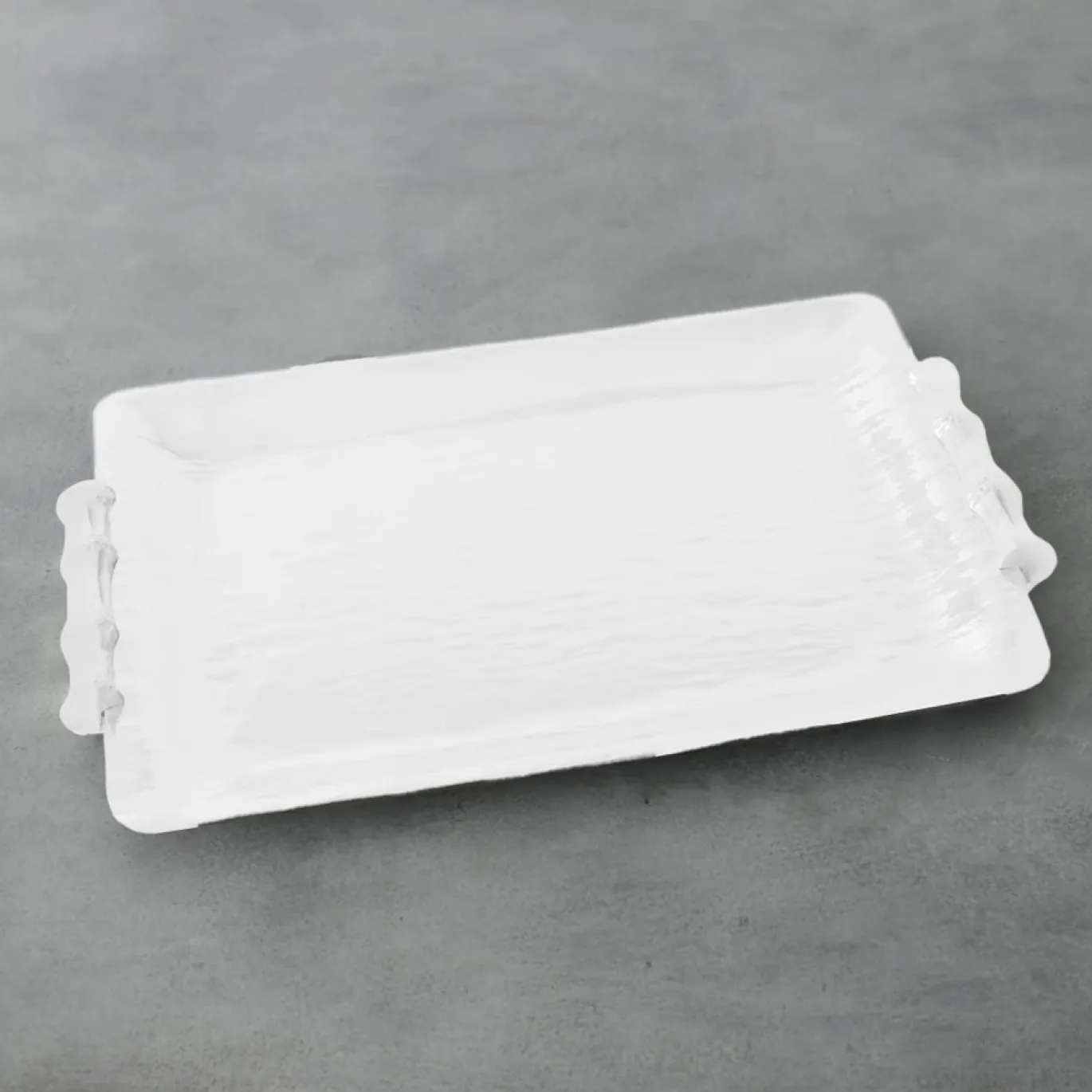 VIDA Bamboo Medium Rectangular Tray (White)