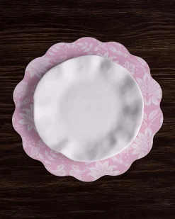 VIDA Butterfly Garden & Flowers Reversible Round Placemats Set of 4 Pa