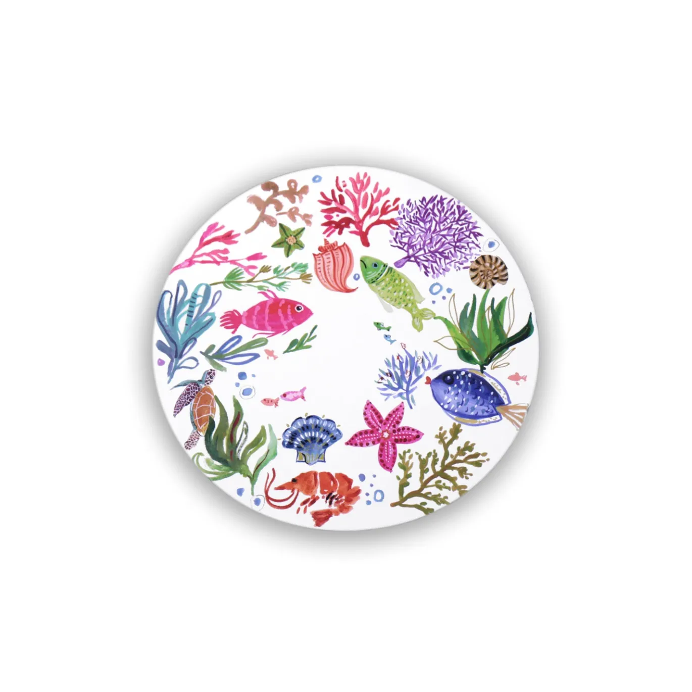 VIDA Croc Reversible 15.5" Round Placemats Set of 4 (Coastal)