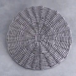 VIDA Faux Wicker Placemats Set of 4 (Grey)