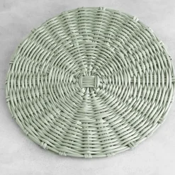 VIDA Faux Wicker Placemats Set of 4 (Sage)