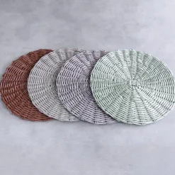 VIDA Faux Wicker Placemats Set of 4 (Seagrass)