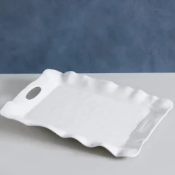 VIDA Havana Rectangular Tray with Handles (White)