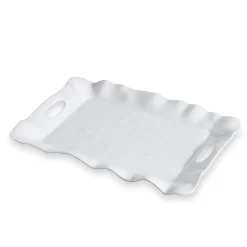 VIDA Havana Rectangular Tray with Handles (White)
