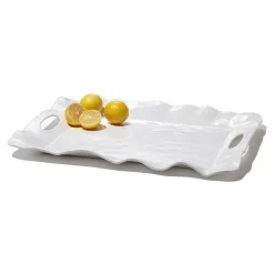 VIDA Havana Rectangular Tray with Handles (White)