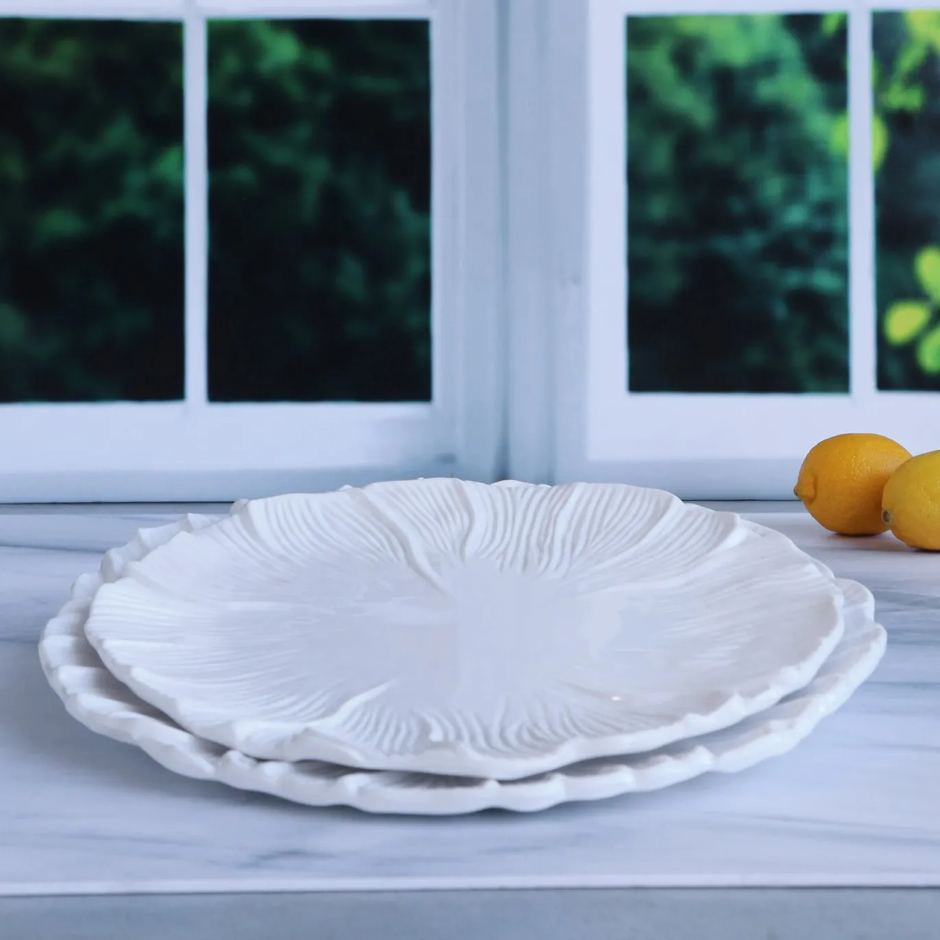 VIDA Lettuce 11" Dinner Plate Set of 4 (White)