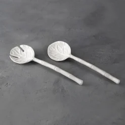 VIDA Lettuce Large Salad Servers (White)