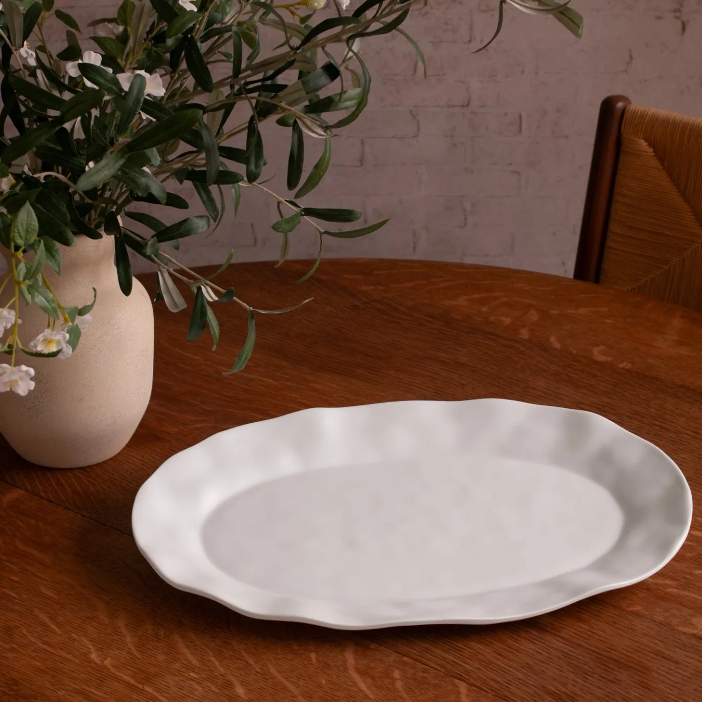 VIDA Nube Large Oval Platter (White)