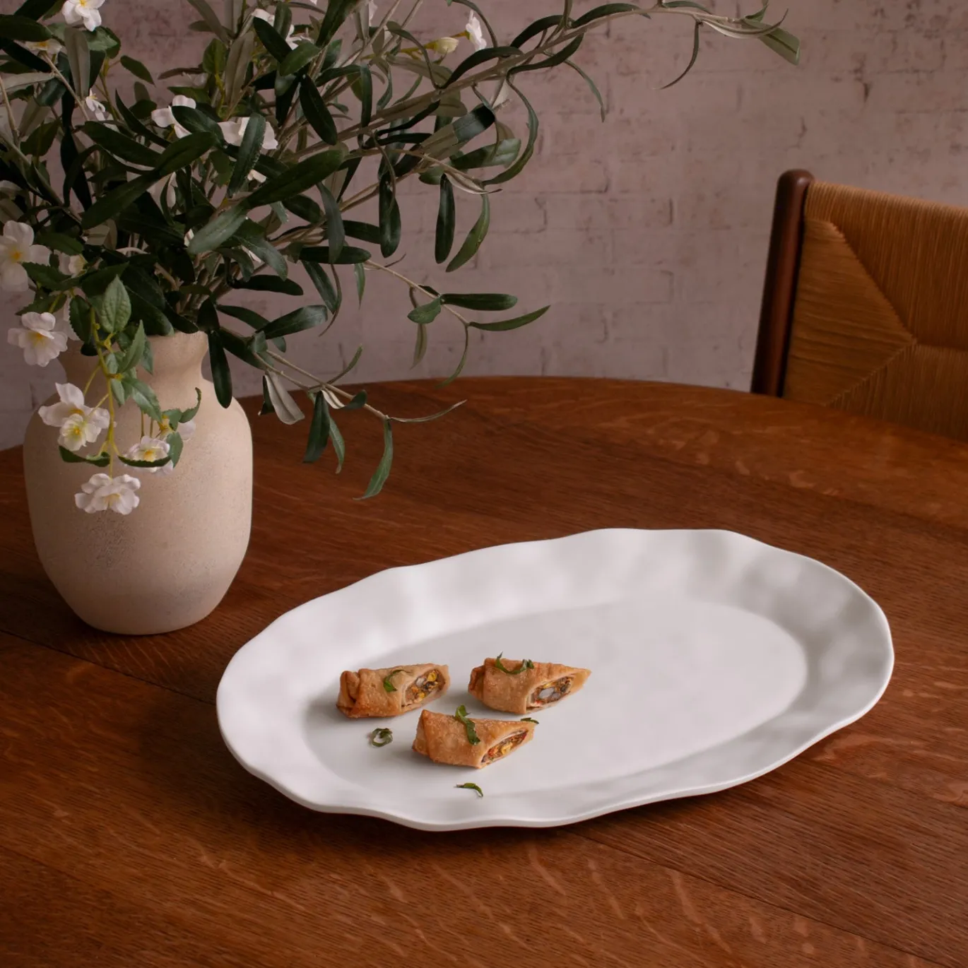 VIDA Nube Large Oval Platter (White)
